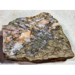 Highly Mineralized Gold Ore Slab -Dense Sulfides -Unpolished Specimen Display