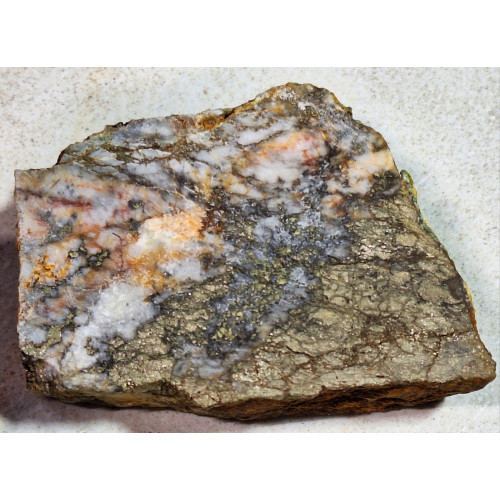 Highly Mineralized Gold Ore Slab -Dense Sulfides -Unpolished Specimen Display