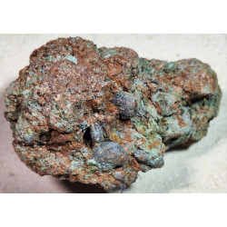 Michigan Native Copper Nuggets and Copper Oxides in Basalt -Michigan Copper Mine